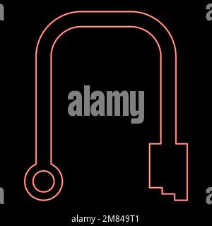 Neon branch pipe red color vector illustration image flat style light Stock Vector