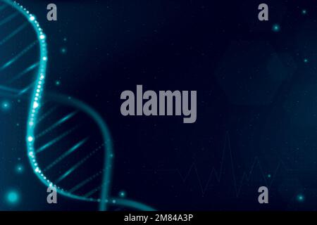 DNA biotechnology science background vector in blue futuristic style with blank space Stock Vector