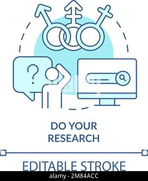 Do our research turquoise concept icon Stock Vector