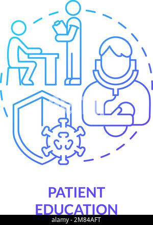 Patient education blue gradient concept icon Stock Vector