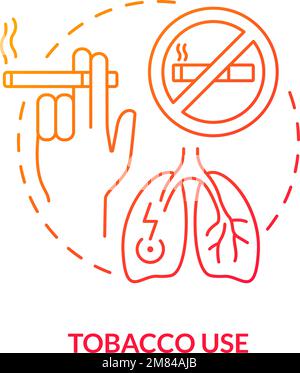 Tobacco use blue gradient concept icon Stock Vector