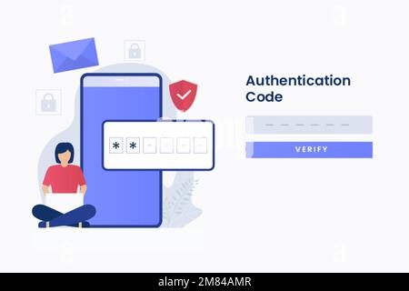 OTP code landing page illustration concept. Illustration for websites ...