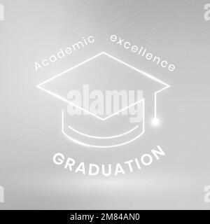 Academic excellence logo template vector education technology with graduation cap graphic Stock Vector