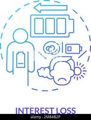 Interest loss blue gradient concept icon Stock Vector