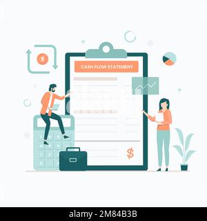 Cash flow statement illustration concept. Illustration for websites, landing pages, mobile applications, posters and banners. Stock Vector