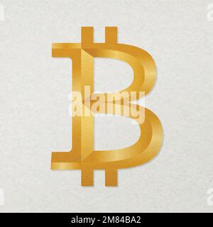 Bitcoin blockchain cryptocurrency icon vector in gold open-source finance concept Stock Vector