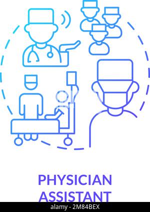 Physician assistant blue gradient concept icon Stock Vector