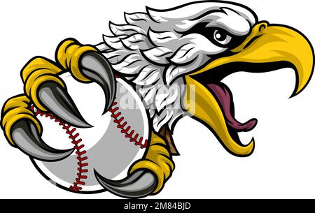 Eagle Hawk Baseball Ball Cartoon Sport Team Mascot Stock Vector