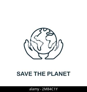 Save The Planet icon. Monochrome simple Sustainability icon for templates, web design and infographics Stock Vector