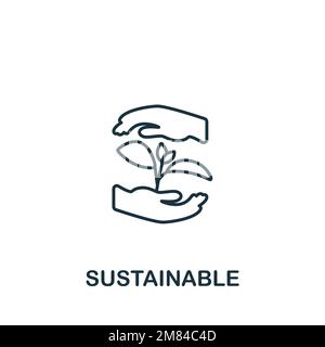 Sustainable icon. Monochrome simple Sustainability icon for templates, web design and infographics Stock Vector