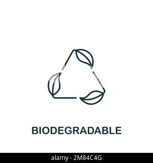 Biodegradable icon. Monochrome simple Sustainability icon for templates, web design and infographics Stock Vector