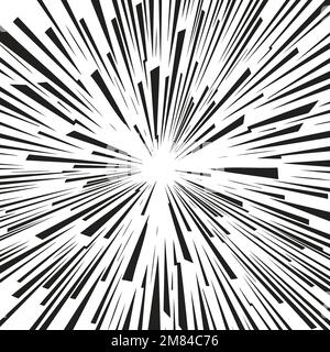 Abstract explosion black perspective lines Stock Vector