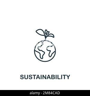 Sustainability icon. Monochrome simple Sustainability icon for templates, web design and infographics Stock Vector