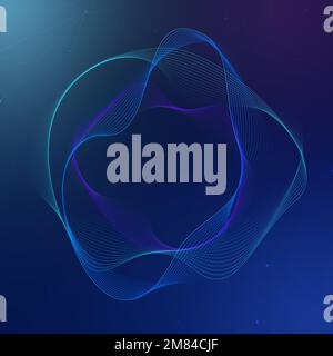 Virtual assistant technology vector irregular circle shape in blue Stock Vector