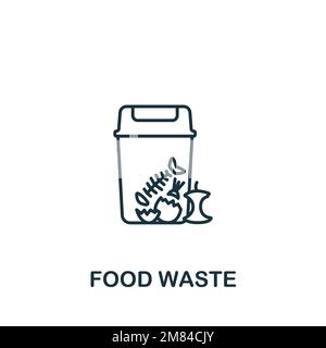 Food Waste icon. Monochrome simple Sustainability icon for templates, web design and infographics Stock Vector