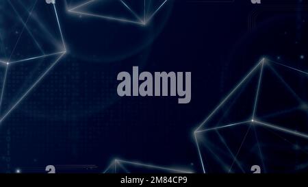Digital grid technology background vector in blue tone Stock Vector