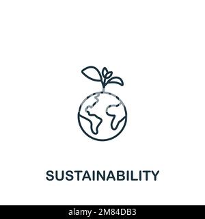 Sustainability icon. Monochrome simple Sustainability icon for templates, web design and infographics Stock Vector