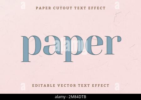 Paper cutout editable vector text effect Stock Vector