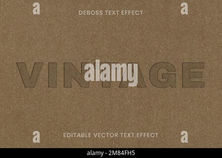 Deboss text effect vector editable template Stock Vector