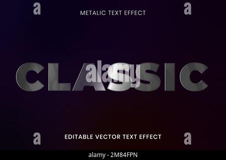 Metallic text effect vector editable template Stock Vector