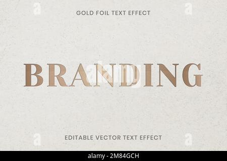 Gold foil texture text effect vector editable template Stock Vector