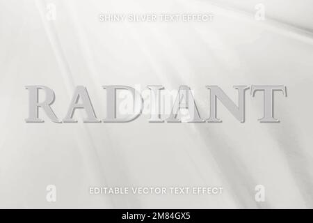 Shiny silver text effect vector editable template Stock Vector