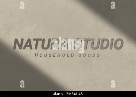 Concrete textured logo template vector for household goods business Stock Vector