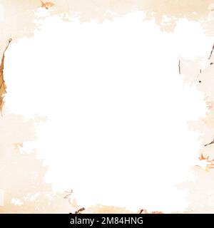Maple leaf border background vector in orange watercolor autumn season Stock Vector