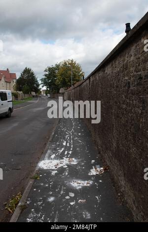 Paint Spill, Frome, Somerset, England, UK Stock Photo