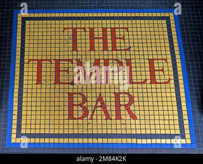 Mosaic floor at The Temple Bar, Dublin, Est 1840, 47-48 Temple Bar, Dublin 2, D02 N725, Eire, Ireland Stock Photo