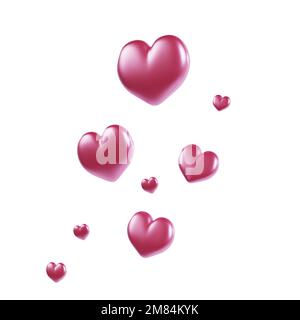 red hearts isolated on white background Stock Photo