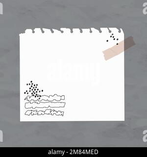 Sticky note vector white paper element in memphis style Stock Vector