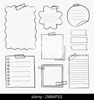 Digital stickers vector set in hand drawn style Stock Vector