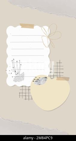 Goodnotes stickers vector, heart shaped sticker note Stock Vector