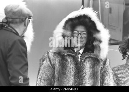 Senator Ted Stevens, R-Alaska, attends the commissioning of the nuclear-powered strategic missile submarine USS ALASKA (SSBN 732). Base: Naval Submarine Base, New London State: Connecticut (CT) Country: United States Of America (USA) Stock Photo