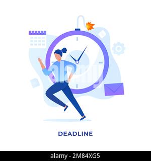 Deadlines illustration vector concept. Illustration for websites, landing pages, mobile applications, posters and banners Stock Vector