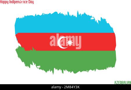 Grunge Brush Stroke Vecctor Design Azerbaijan National Flag Flag of Azerbaijan Stock Vector Stock Vector