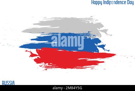Russia National Flag Grunge Brush Stroke Vecctor Design Flag of Russia Stock Vector