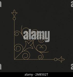 Gold ornament vector corner frame vintage style Stock Vector