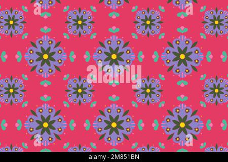 Indian mandala flower vector pattern background Stock Vector