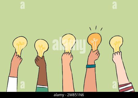 Creative ideas vector, light bulb doodle Stock Vector