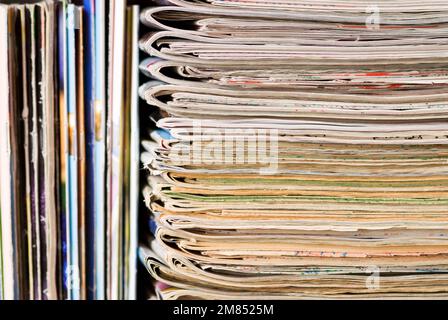 A stack of old fashion-magazines Stock Photo