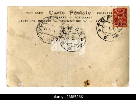 A old vintage 1917 year postcard Stock Photo