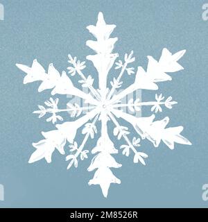 Winter snowflake illustration vector on blue background Stock Vector