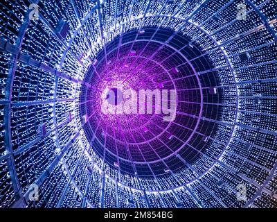 Hundreds of colored illuminated led lights Stock Photo