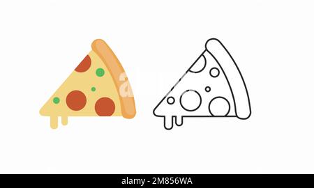Vector Isolated Illustration of a Pizza Slice. Pizza Slice Flat Icon Stock Vector