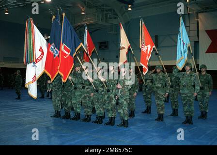 The color guard of the 172nd Infantry Brigade, 6th Infantry Division ...