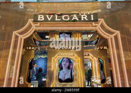 SHANGHAI, CHINA - JANUARY 12, 2023 - A Bvlgari store is seen in a shopping mall in Shanghai, China, January 12, 2023. Stock Photo