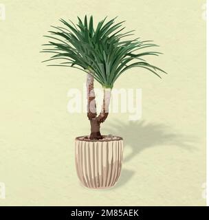 Tree vector art, agave tree in a flower pot Stock Vector
