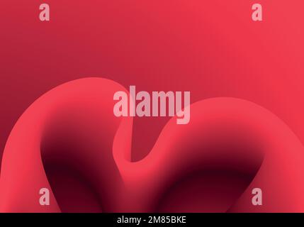 Red fluid wave. Duotone geometric compositions with gradient 3d flow shape. Innovation mode vector Stock Vector